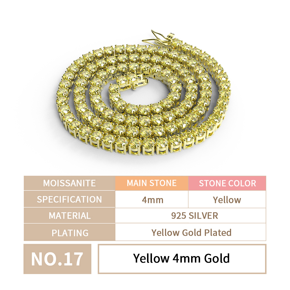 4MM chain + yellow moissanite