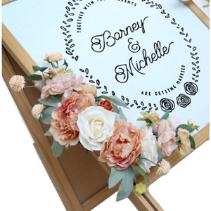 Vente flash - Bouquet de roses artificielles en soie blanches, roses, rouges, oranges et <span class=keywords><strong>incarnadines</strong></span> pour la décoration de mariage - Product Image 1
