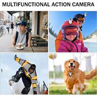 Caméra d'action 4K Mini POV Caméra corporelle portable Enregistreur vidéo portable étanche Écran tactile 1.6 pouces Pouce Sport DV Caméra pour animaux de compagnie