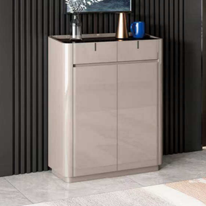 Meuble de salon moderne gris clair brillant avec rangement pour l'organisation de la maison, armoire à chaussures moderne gris clair avec porte - Product Image 5