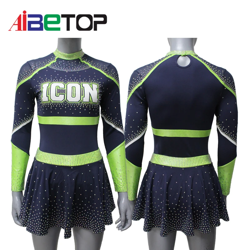 Customizable Purple and Mint Green Cheerleading Uniforms