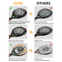 Taspo OEM, logo personnalisé, haute qualité, système de trous intelligents, raquettes de padel en fibre de carbone, filet en polyester léger, raquette professionnelle