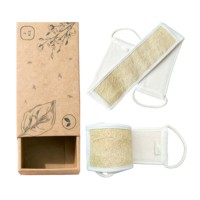 Sangle de bain exfoliante double face en loofah naturel, ceinture de douche exfoliante en luffa, exfoliant corporel écologique