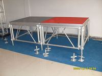 Plateforme de scène carrée en alliage d'aluminium portable et assemblable avec hauteur réglable (0,4-1,2 m) pour concert en plein air, mariage, spectacle