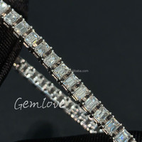 Pulsera de eslabones cubanos con diamantes de laboratorio para hombre, oro de 18 quilates, cadena de hip hop con diamantes negros/azules/verdes, joyería elástica de lujo para hombre