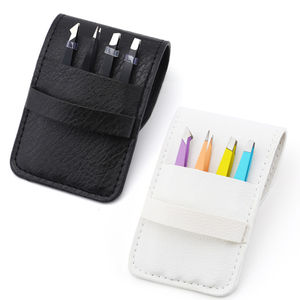 Venta al por mayor de fábrica de acero inoxidable puntiagudo extensiones de 90 grados pinzas para pestañas Utilidad de alta precisión conjunto de Clip para cejas - Product Image 2