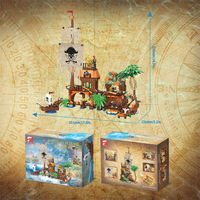 31002 Portique de chantier naval pirate, modèle de construction en plastique ABS, compatible avec les briques et les bateaux
