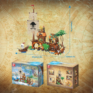 31002 Portique de chantier naval <span class=keywords><strong>pirate</strong></span>, modèle de construction en plastique ABS, compatible avec les briques et les bateaux - Product Image 3