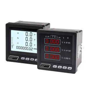 Hete Verkoop Drie-Fase Rs485 96*96Mm Multifunctionele Meter Een V Hz Kw Kwh Digitale Paneelmeter Multimeter