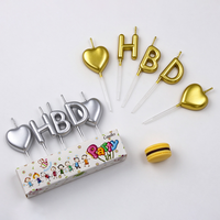 Bougies Lettres à Faible MOQ Argent Or Or Rose avec pics décoratifs pour Mariages et Fêtes – Vente en Gros