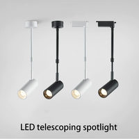 10W/20W/30W longue tige piste lumière télescopique bras Long rotatif plafond COB projecteur magasin de vêtements maison Rail lustre