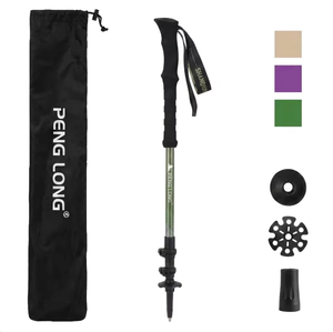 Bâton de randonnée ultra léger en fibre de carbone 3K, bâton de trekking télescopique à 3 sections, bâton de marche réglable pour la randonnée en plein air et le camping - Product Image 1