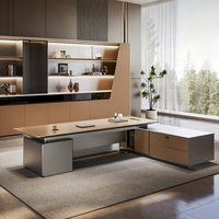 Bureau moderne de luxe en MDF pour immeuble de bureaux, mobilier de bureau modulaire haut de gamme de niveau E0