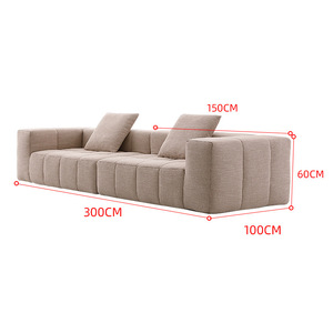 Canapé modulaire pliable pour salon avec mousse compressible et tissu simili lin, design carré pour usage domestique - Product Image 4