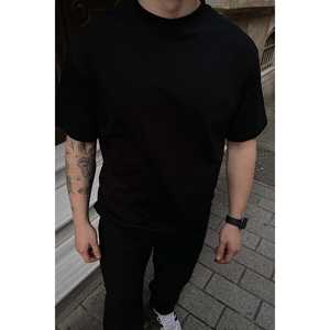 เสื้อยืดโอเวอร์ไซส์สีดำ ผ้าฝ้ายออร์แกนิค 100% พิมพ์ลาย 3 มิติ ด้านหลัง ปักลายตามสั่ง น้ำหนัก 300 GSM - Product Image 2