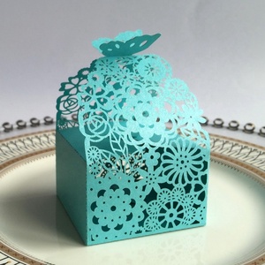 Caja de Regalo de Chocolate con Diseño de Mariposa Cortada con Láser, Caja de Dulces y Recuerdos - Product Image 2