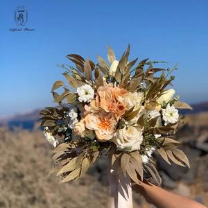 DKB売れ筋人工ブーケフラワーウェディングフラワーブーケウェディング用人工ブライダルフラワー - Product Image 4