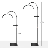 Lampe de sol pour extensions de cils, lumière LED demi-lune avec plateau, télécommande, 36W, lumière de beauté pour esthéticiennes