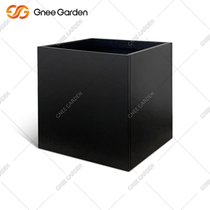 Maceta de Fibra de Vidrio Negra de 24 Pulgadas, Estilo Americano, Moderna, Cuadrada, para Interiores y Exteriores, Resistente a la Oxidación, para Uso en Hoteles - Product Image 3