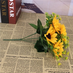 QSLH-BE012 <span class=keywords><strong>Noël</strong></span> Graduation Halloween Nouvel An Décor À La Maison Artificielle Tournesol <span class=keywords><strong>Bouquet</strong></span> Fabricant En Gros - Product Image 2