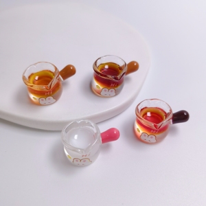 Tasses à café miniatures en verre - 100 pièces/<span class=keywords><strong>lot</strong></span>, mini tasses en verre 3D en forme <span class=keywords><strong>de</strong></span> lapin, figurines décoratives pour maison <span class=keywords><strong>de</strong></span> poupée, cuisine, décoration DIY - Product Image 4