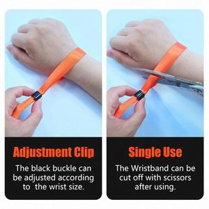 1000 pièces de bracelets en tissu personnalisés, imperméables et imprimés pour événements, bracelets jetables colorés pour concerts et entrée en club - Product Image 3
