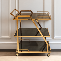 Chariot de service buffet 3 niveaux en acier inoxydable, personnalisé pour hôtels, restaurants et bars, capacité 10L, design unique