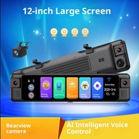 Caméra embarquée intelligente 12 pouces avec écran tactile, système multi-caméras 4K, enregistrement avant, arrière, gauche, droite, ADAS, BSD, GPS, capteur G