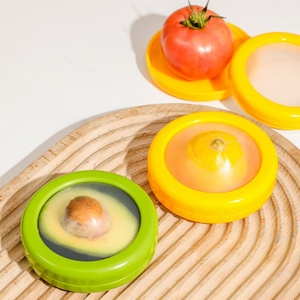Silicone Food <b>Container</b> Round Fresh Keeper Lid Avocado Fruit Storage Box Keep Fresh Minimalist Design - Product Image 2