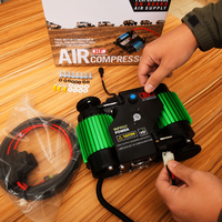 Nouveau compresseur d'air double cylindre 12V DC / gonfleur de pneus / pompe à air pour voiture 150 PSI, cycle de service 100 % air comprimé, haute qualité