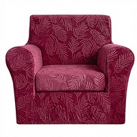 MeiMeileo Lot de 2 housses de fauteuil gaufrées, respirantes, anti-poussière, extensibles, lavables, pour chiens/chats (Rouge bordeaux)