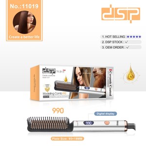 Peigne lisseur professionnel Dsp 11019 gris, outil de coiffage chauffant en céramique pour lisser et boucler - Product Image 5