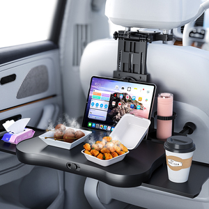 Car Back Backseat Food Trays <b>Desk</b> for Road Trip Eating <b>Working</b> with Phone Drink Holder for Laptop iPad Adjustable Travel Tray - Product Image 2