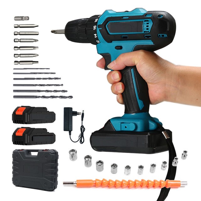 28V Lithium-ion Battery Rechargeable Electric Drill Set Household Multifunctional Electric Screwdriver Kit Electric Drill