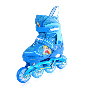 Alta Calidad Venta Caliente 4 Intermitente PU <span class=keywords><strong>Ruedas</strong></span> Ajustable Niños Patines En Línea Zapatos Conjuntos - Product Image 3