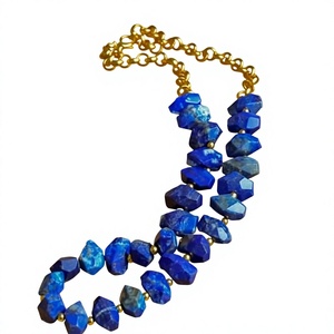Collar de Cuentas de Resina Azul Turquesa Estilo Bohemio Vintage, Joyería Elegante de Varias Capas Chapada en Oro para Mujer, Regalos de Boda - Product Image 3