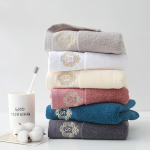 Serviette de luxe légère brodée LOGO serviette de visage en coton épaissi serviette d'hôtel ensemble de serviettes de ménage - Product Image 2