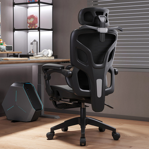 Chaise d'Ordinateur Inclinable Noire de Haute Qualité, Surdimensionnée, Pivotante en Maille, avec Support Lombaire Ergonomique, pour Conférence, Gaming et Bureau - Product Image 2