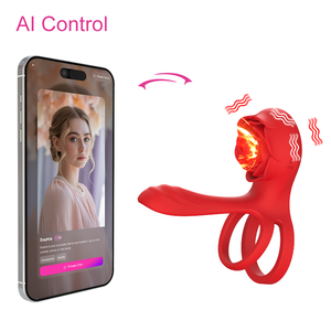 Vibratore Rose di Nuovo Design PleasureHub, Marchio Privato, Anello Penieno in Silicone Ricaricabile USB, Stimolatore Clitorideo per Coppie - Product Image 1