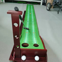 Tapis de putting de golf professionnel avec retour automatique de balle |   Équipement d'entraînement portable pour l'intérieur et l'extérieur |   Exercice de 1/2 trou pour débutants