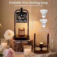 Nouvelle Lampe de Table Décorative Transfrontalière avec Fonction de Fusion de Cire Temporisée, en Fer et Verre, Caractéristique Aromathérapie, pour Chambre, Salon, Bureau