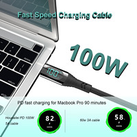 Câble Justlink 100W Type C vers C pour chargeur iPhone, câble USB-C vers iPhone, câbles de données, chargeur USB pour iPhone Macbook
