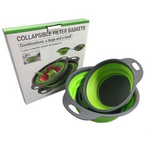 Multifunction <b>Plastic</b> Folding Kitchen Drain <b>Basket</b> Steamer Vegetables Fruit <b>Baskets</b> Wash Bowl - Product Image 5