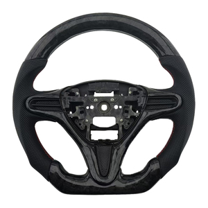 Productos Populares: Volante de Fibra de Carbono Forjado con Cuero Perforado, Compatible con Honda Civic de 8ª Generación - Product Image 1