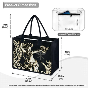 Bolsos de hombro personalizados con envío directo para mujer, estampado de tatuajes de Samoa, Asa portátil, bolso de compras plegable a la moda, estampado a pedido - Product Image 6