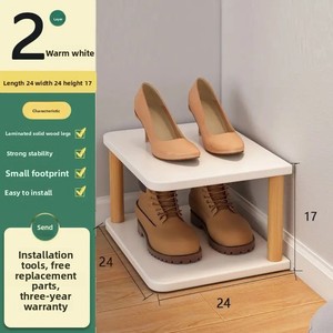 Étagère à chaussures en bois massif moderne pour l'entrée de la maison Espaces étroits Meubles de rangement peu encombrants Capacité de 10 paires - Product Image 6