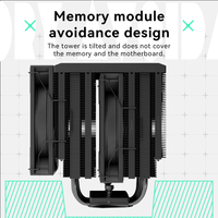 Ventilateur de refroidissement CPU en cuivre haute efficacité, double tour, 6 caloducs, éclairage ARGB, pour boîtier d'ordinateur de jeu, compatible Intel