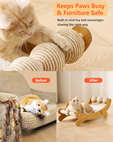 Hamac à cadre d'escalade en bois pour chat avec jouets en boule de sisal solide et durable adapté à tous les types de chats qui jouent et se détendent à l'intérieur