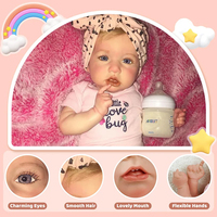 Boneka Bayi Reborn Mirip Asli 20 Inci, Mainan Lembut Bayi Baru Lahir Realistis dengan Pakaian dan Aksesoris yang Dapat Diganti
