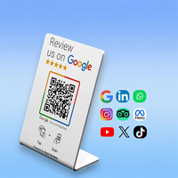 Support personnalisé en PVC acrylique pour avis Google et code QR de menu, étanche, NFC RFID 13,56 MHz